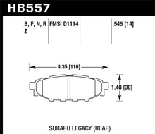 Load image into Gallery viewer, Hawk 2013-2014 Subaru BRZ Ltd (277mm Fr Disc/Solid Rr Disc) High Perf. Street 5.0 Rear Brake Pads - Main Product View