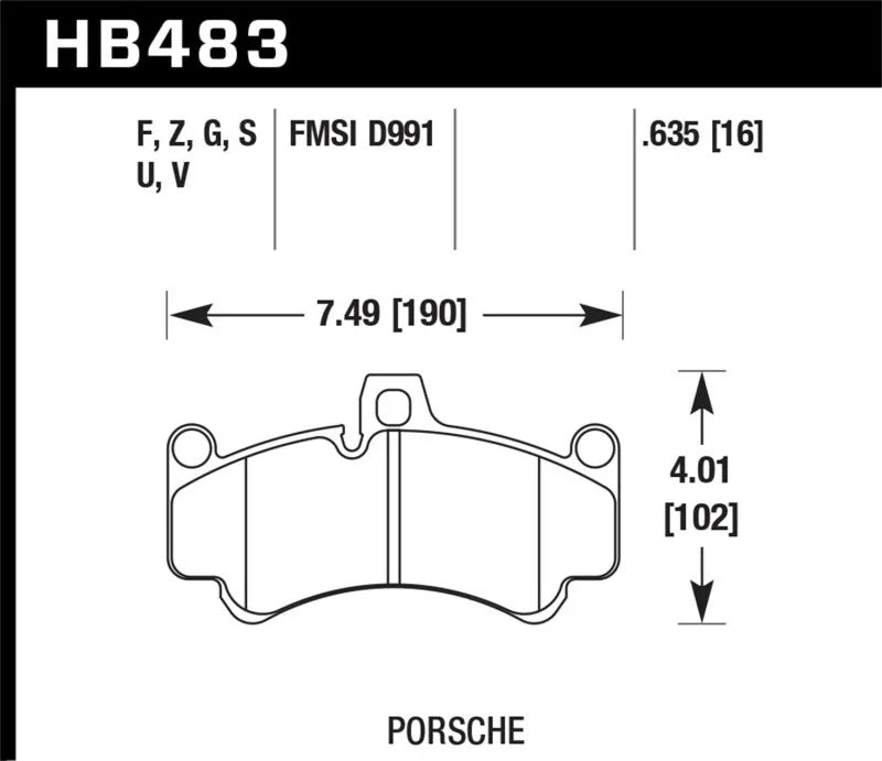Hawk 2013 Porsche 911 Turbo S HPS 5.0 Front Brake Pads - Main Product View
