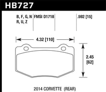 Load image into Gallery viewer, Hawk 2014 Chevrolet Corvette HPS Rear Brake Pads - Main Product View