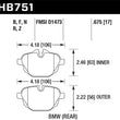 Load image into Gallery viewer, Hawk 2015 BMW 428i Gran Coupe / 11-16 535i / 11-16 X3/X4 HPS 5.0 Rear Brake Pads - Side View