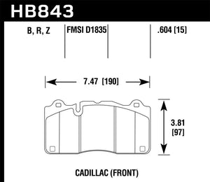 Hawk 2016 Cadillac CTS HPS Front Race Brake Pads