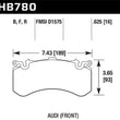 Load image into Gallery viewer, Hawk 2018 Audi S6 Premium Plus/Prestige 4.0L / Audi S6 Prestige 4.0L HP+ Front Brake Pads - Side View