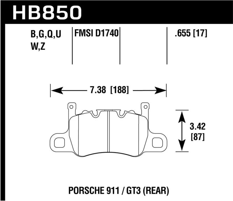 Hawk 2019 Porsche 911 Turbo HPS 5.0 Brake Pads - Main Product View