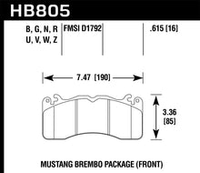 Load image into Gallery viewer, Hawk 2020 Ford Mustang 5.0L Bullitt Front ER-1 Brake Pads - Side View