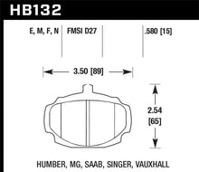 Load image into Gallery viewer, Hawk 62-81 MG MGB Front ER-1 Brake Pads - Side View