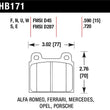 Load image into Gallery viewer, Hawk 69-77 &amp; 84-89 Porsche 911 Blue 9012 Front Race Brake Pads - Side View