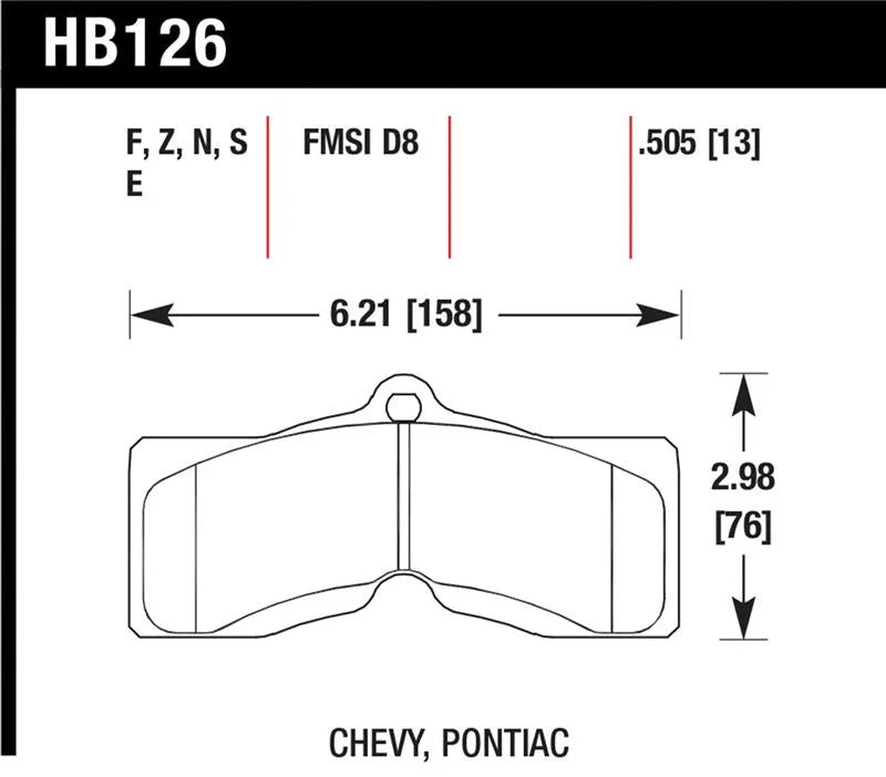Hawk 78-82 Chevy Corvette HT-10 Performance Front Brake Pads - Additional View 5
