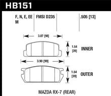 Load image into Gallery viewer, Hawk 81-85 Mazda RX-7 Blue 9012 Rear Race Brake Pads - Main Product View