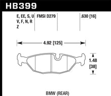 Load image into Gallery viewer, Hawk 84-4/91 BMW 325 (E30) HP+ Street Rear Brake Pads - Side View