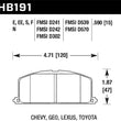 Load image into Gallery viewer, Hawk 86-88 Chevy Nova / 90-92 Geo Prizm GSI / 90-92 Prizm LSI / Toyota (Various) Race Front Brake Pa - Back View