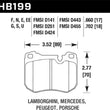 Load image into Gallery viewer, Hawk 86-89 Mercedes 560SL / 77-88 Porsche 924 / 78-81 928 / 83-89 944 HT-10 Front Race Brake Pads - Side View