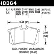 Load image into Gallery viewer, Hawk 89-92 VW Golf GTi / GLS Turbo/ GLX ( VR6) / 1.8 Turbo / VR6 / 00-06 Audi TT HPS Street Rear Bra - Main Product View
