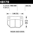 Load image into Gallery viewer, Hawk 89-93 Nissan 300ZX / 89-95 Skyline / 06-07 Subaru Impreza WRX Race HT-10 Rear Brake Pads - Side View