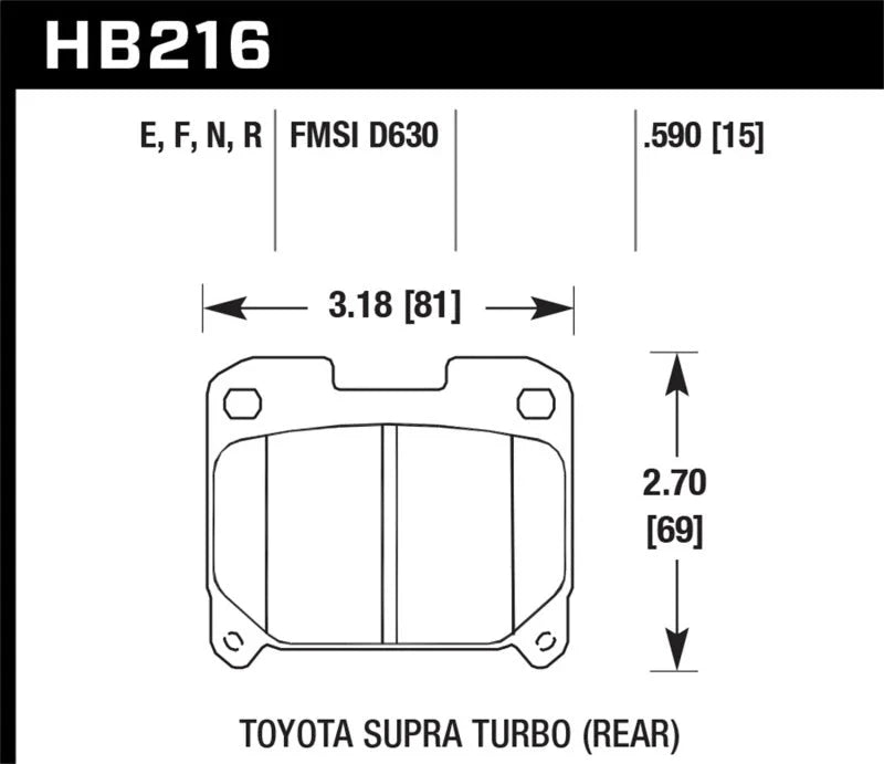 Hawk 93-98 Toyota Supra TT HPS 5.0 Street Rear Brake Pads - Main Product View