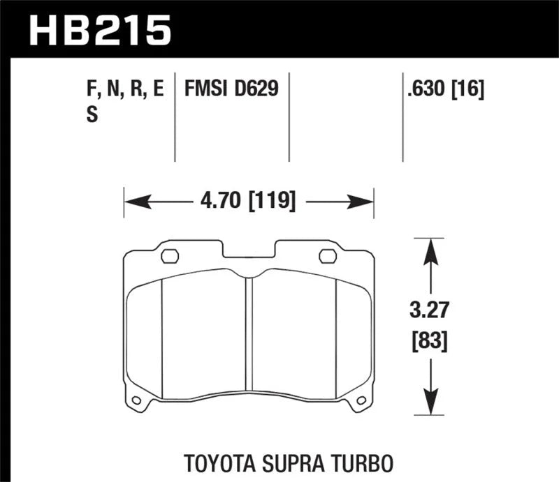 Hawk 93-98 Toyota Supra TT HPS Street Front Brake Pads - Main Product View