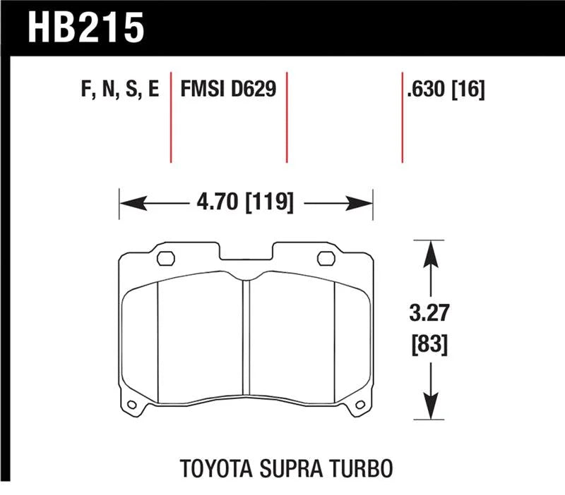 Hawk 93-98 Toyota Supra TT HT-10 Race Front Brake Pads - Main Product View