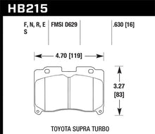 Load image into Gallery viewer, Hawk 93-98 Toyota Supra TT HT-10 Race Front Brake Pads - Side View