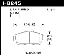Load image into Gallery viewer, Hawk 94-01 Acura Integra (excl Type R)  Blue 9012 Race Front Brake Pads - Side View
