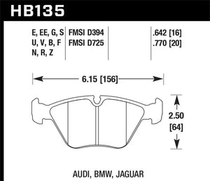 Hawk 95-02 BMW M3 HT-10 Race Front Brake Pads - Main Product View