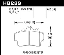 Load image into Gallery viewer, Hawk 97-08 Porsche Boxster DTC-60 Compound Front Brake Pads - Side View
