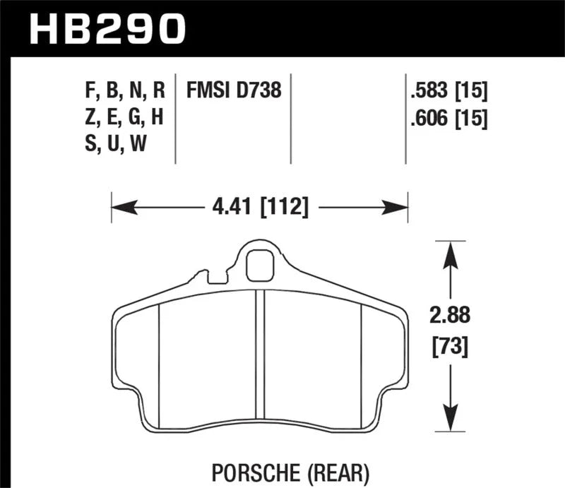 Hawk 98 Porsche 911 Targa / 99-08 911 Carrera 4 / 00-06 Boxster S Blue 9012 Rear Brake Pads - Additional View 5