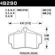 Load image into Gallery viewer, Hawk 98 Porsche 911 Targa/99-08 911 Carrera 4/00-06 Boxster S DTC-70 15mm Rear Brake Pads - Main Product View