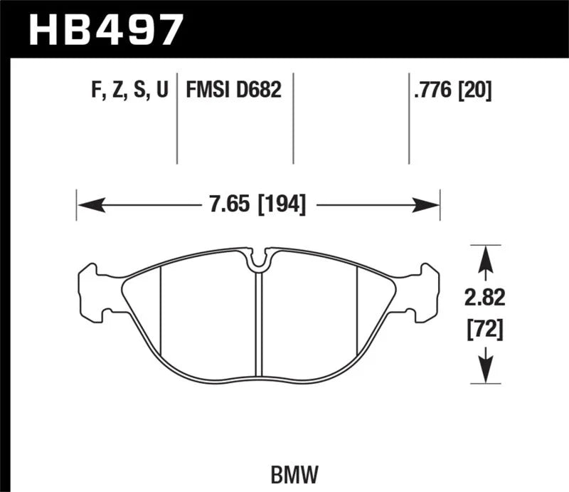 Hawk 99-09 / 11-12 Mercedes SL Class HPS 5.0 Front Brake Pads - Main Product View