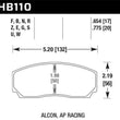 Load image into Gallery viewer, Hawk AP CP2279 / CP3788 / CP3789 / C5835 / C5880 / C5830 (SC430) Caliper DTC-70 Race Brake Pads - Side View
