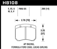 Load image into Gallery viewer, Hawk AP Racing 14mm Blue 9012 Race Brake Pads - Back View