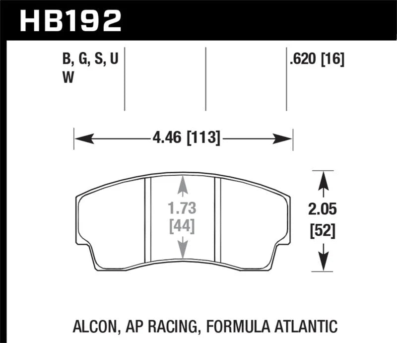 Hawk AP Racing CP4567 / CP5040-10/11/12/13S4 / CP5100 / CP5108 / CP6760 DTC-60 Race Brake Pads - Additional View 5