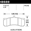 Load image into Gallery viewer, Hawk AP Racing / Stoptech / Alcon DTC-60 Race Brake Pads - Side View