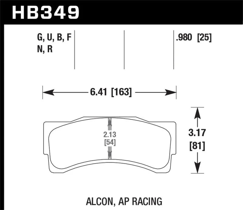 Hawk AP Racing/Alcon Acure/Honda DTC-70 Rear Race Brake Pads - Main Product View