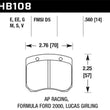 Load image into Gallery viewer, Hawk AP Racing/FF 2000 14mm DTC-60 Rear Race Brake Pads - Back View