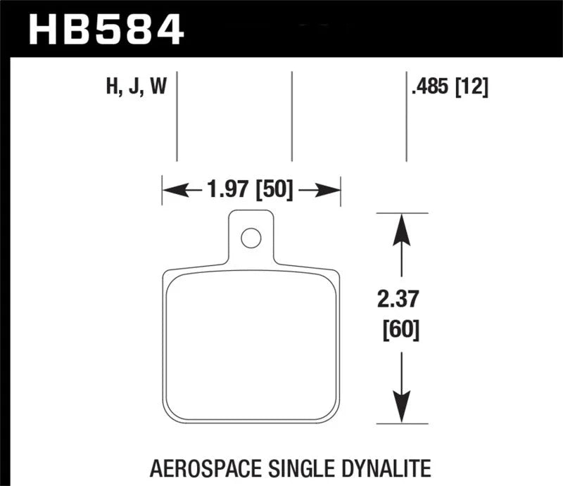 Hawk Aerospace Single Dynalite 12mm Thickness DTC-30 Race Brake Pads - Main Product View