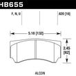 Load image into Gallery viewer, Hawk Alcon HPS 5.0 Street Brake Pads - Side View