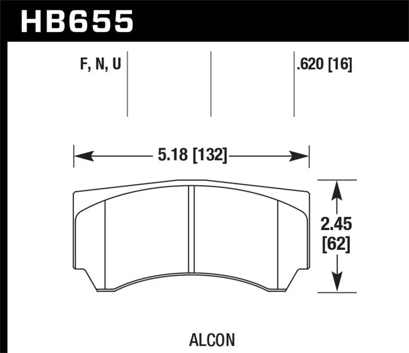 Hawk Alcon HPS 5.0 Street Brake Pads - Side View
