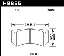 Load image into Gallery viewer, Hawk Alcon HPS 5.0 Street Brake Pads - Side View