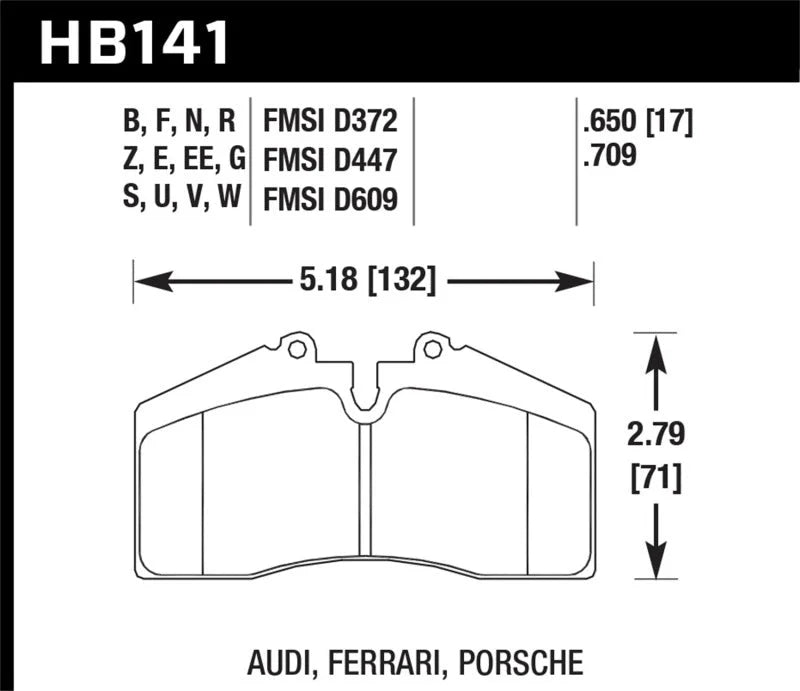 Hawk Audi/Porsche Rear AND ST-40 HPS Street Brake Pads - Main Product View
