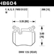 Load image into Gallery viewer, Hawk BMW 135i DTC-30 Race Rear Brake Pads - Side View