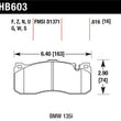 Load image into Gallery viewer, Hawk BMW 135i HP+ Street Front Brake Pads - Back View