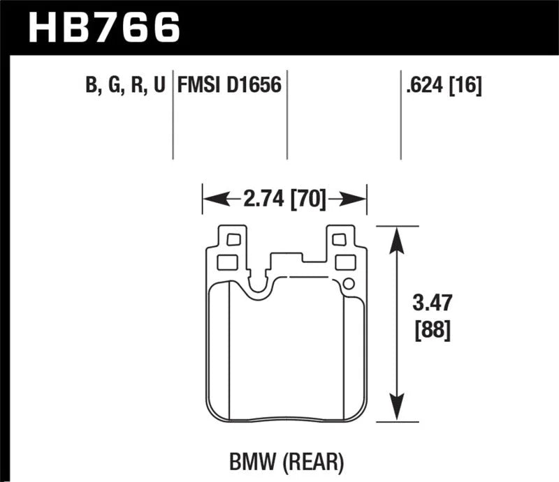 Hawk BMW M4 DTC-70 Race Rear Brake Pads - Main Product View