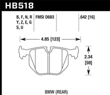 Load image into Gallery viewer, Hawk BMW Rear DTC-70 Race Brake Pads - Side View