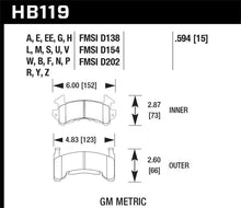 Load image into Gallery viewer, Hawk Buick / Cadillac / Chevrolet / GMC / Oldsmobile / Pontiac D-154 Caliper Black Race Brake Pads - Back View