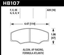 Load image into Gallery viewer, Hawk CP2361/CP3228/CP5104/CP5144 AP Racing DTC-60 Brake Pads - Side View