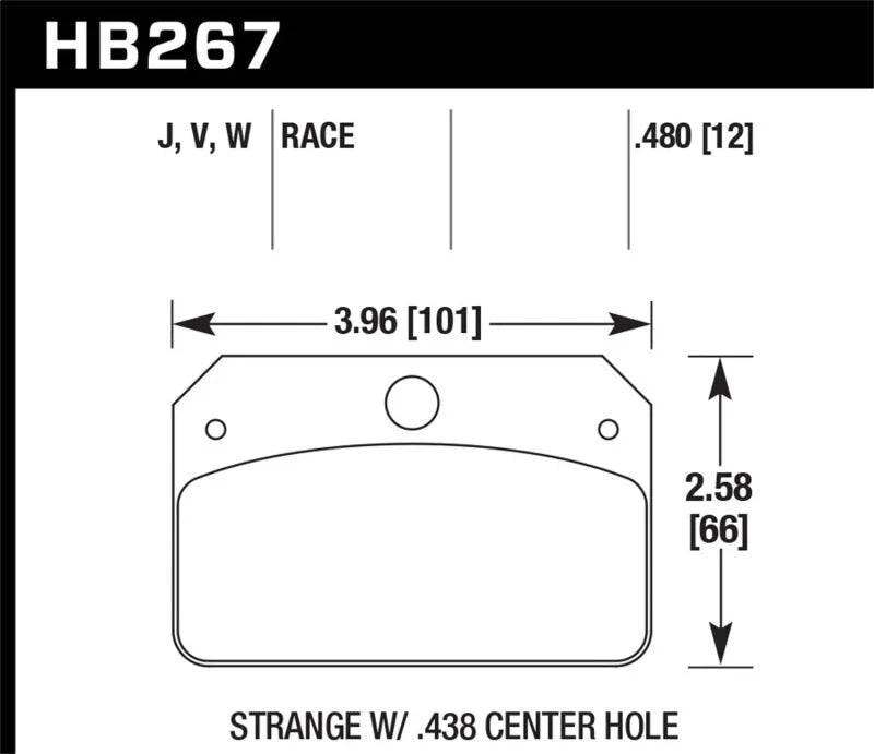 Hawk DR-97 Brake Pads for Strange w/ 0.438in Center Hole - Main Product View