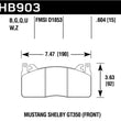 Load image into Gallery viewer, Hawk DTC-80 15-17 Ford Mustang Shelby GT350/GT350R Front Brake Pads - Side View