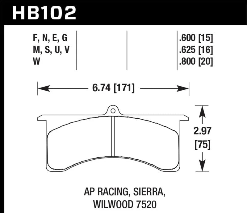 Hawk DTC-80 AP Racing 6/Sierra/JFZ/Wilwood 20mm Race Brake Pads - Installation View