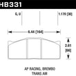 Load image into Gallery viewer, Hawk DTC-80 AP Racing/Brembo 30mm Race Brake Pads - Main Product View