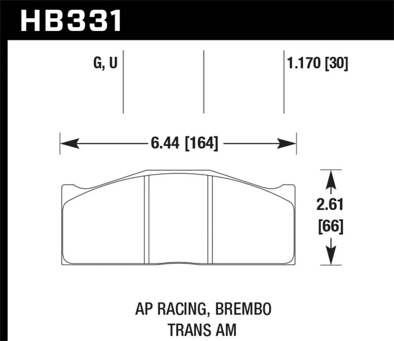 Hawk DTC-80 AP Racing/Brembo 30mm Race Brake Pads - Main Product View