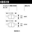 Load image into Gallery viewer, Hawk HP+ 08-09 Mazda 3 / Ford/ Volvo HP+ Street Front Brake Pads - Side View